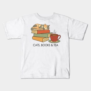 Cats, Books & Tea Kids T-Shirt